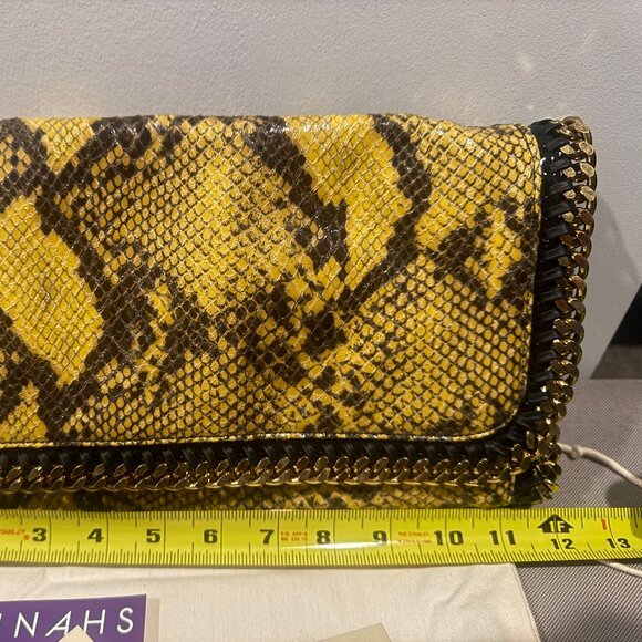 Stella McCartney Faux Snakeskin Chain Clutch - Yellow - Picture 14 of 16